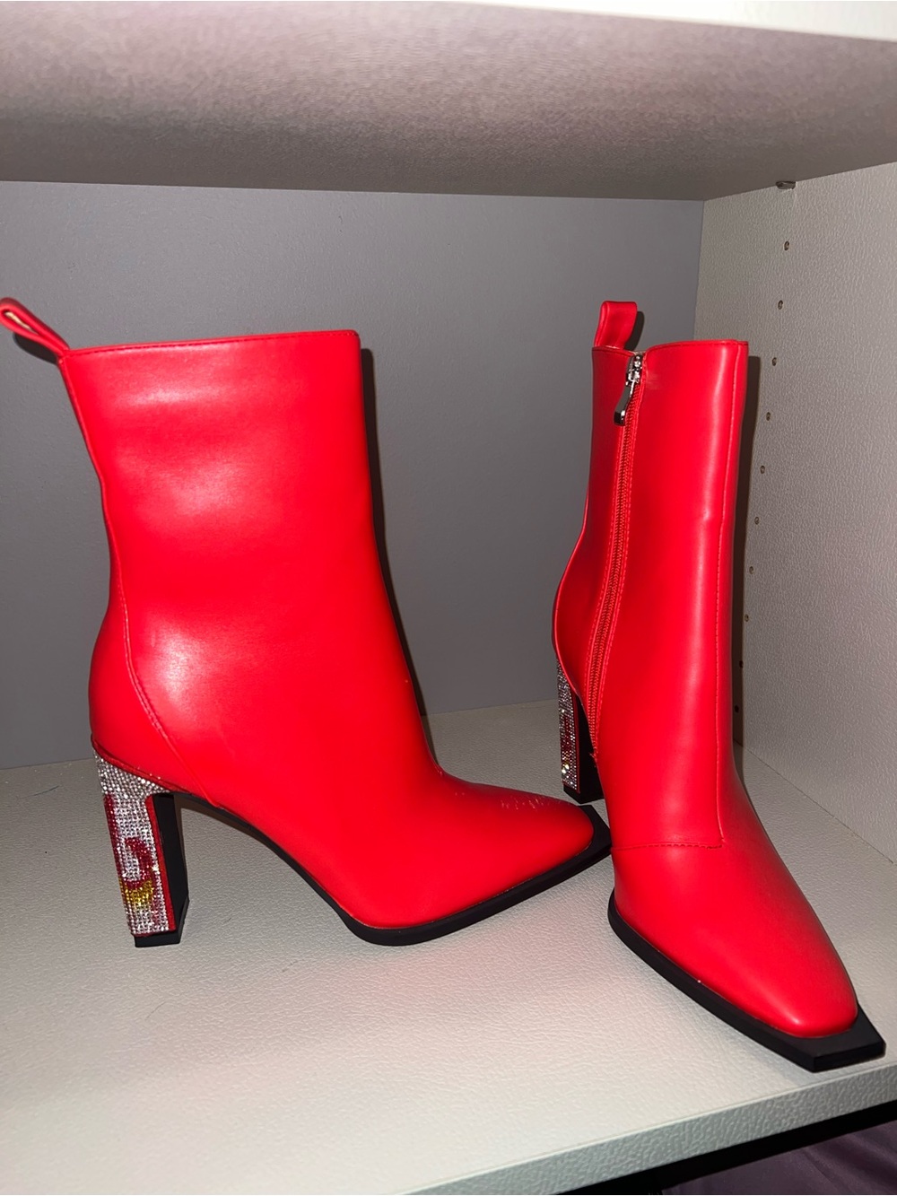 Nasty gal rhinestone fire flame boots